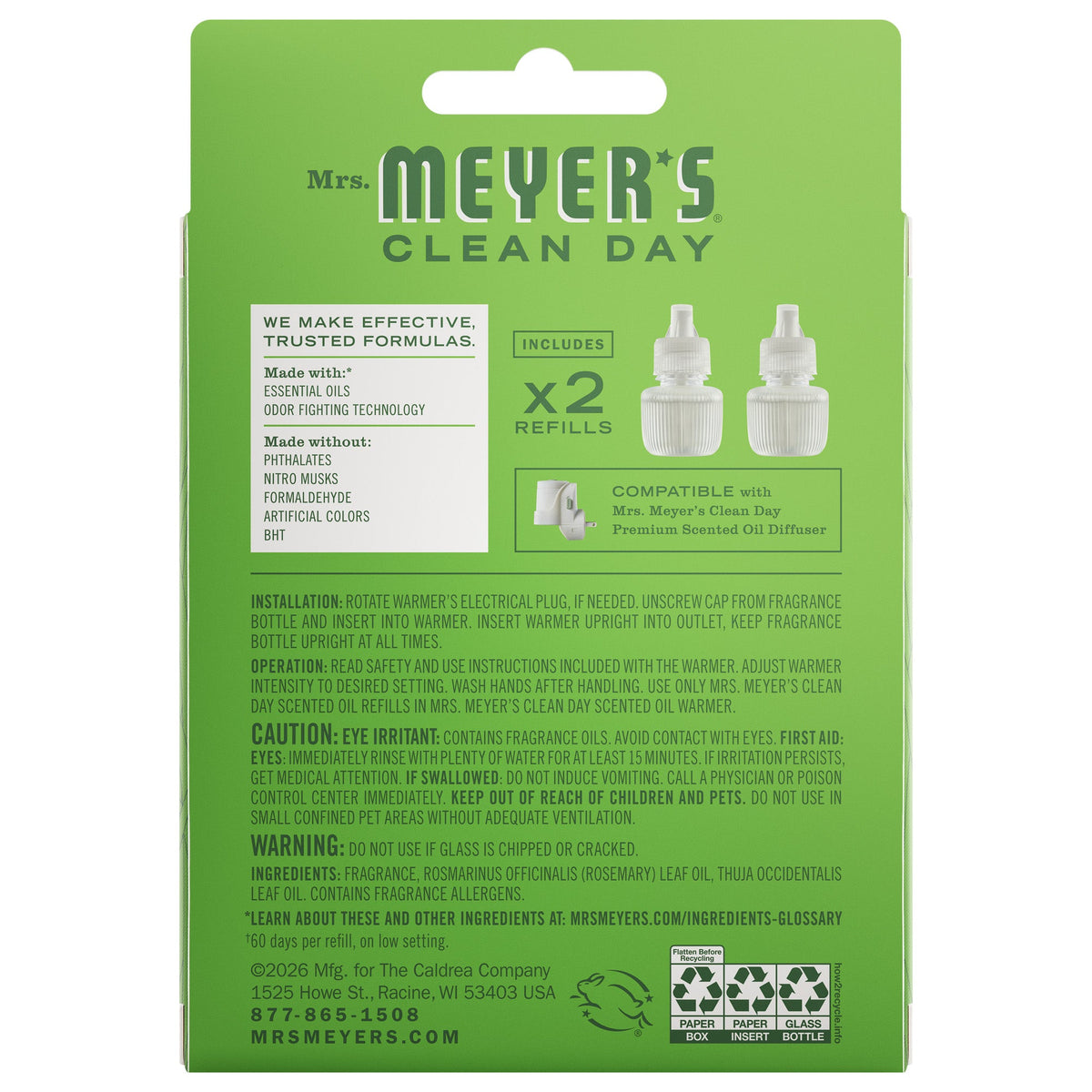 Fresh Cut Grass Plug In Scented Oil Refill 2-Pack