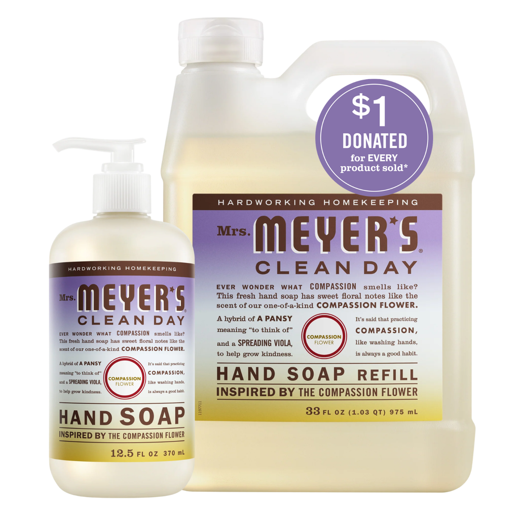 Mrs. Meyer's Compassion Flower Liquid Hand Soap & Refill Set