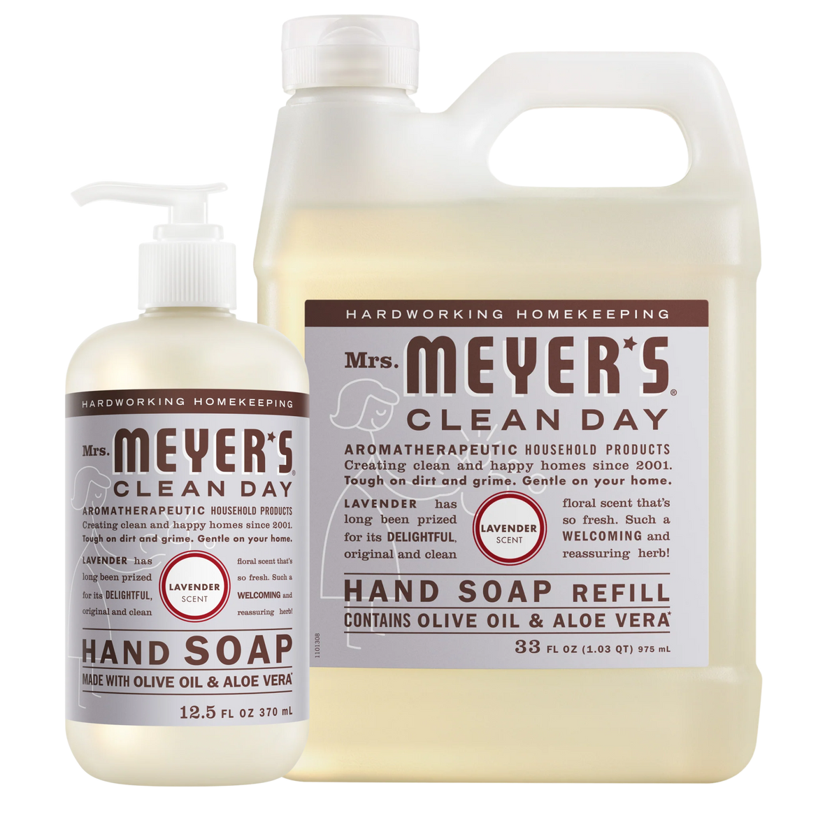 Mrs. Meyer's Lavender Liquid Hand Soap & Refill Set
