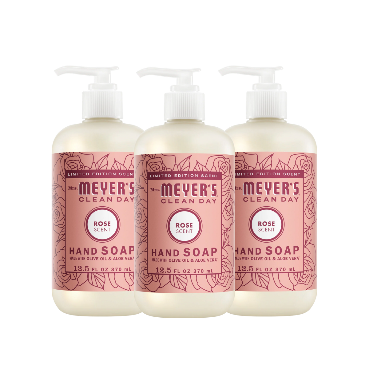 Mrs. Meyer's Rose Liquid Hand Soap 3-count Bundle 