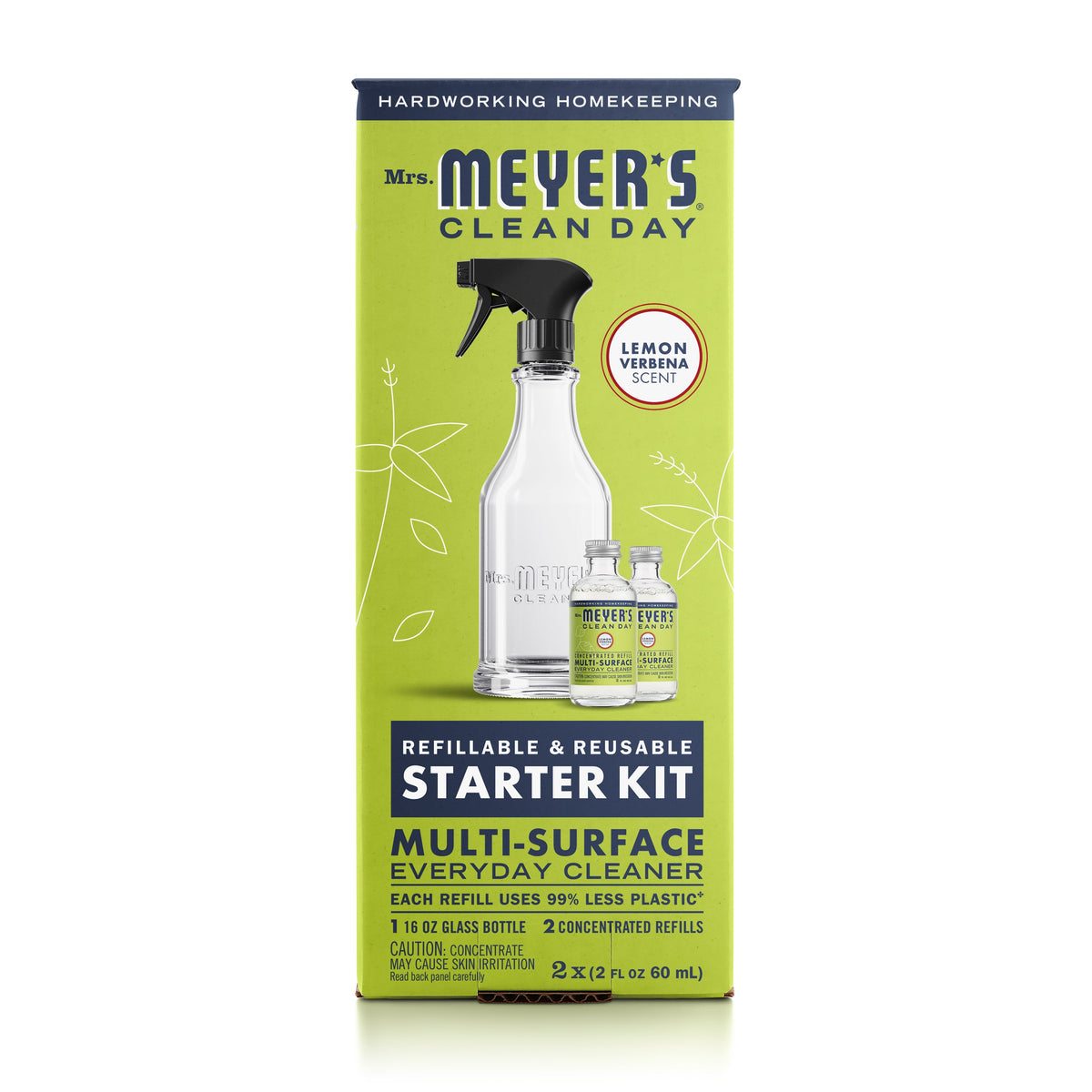 Mrs Meyer's Lemon Verbena Multi-Surface Everyday Cleaner Concentrate Starter Kit