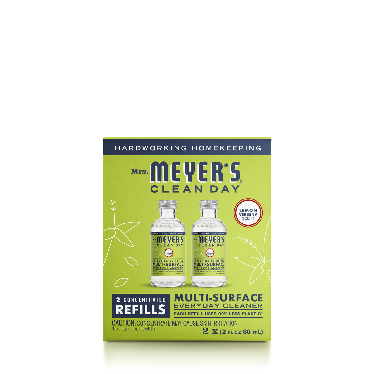 Mrs Meyer's Lemon Verbena Multi-Surface Everyday Cleaner Concentrate Refill 2- Pack