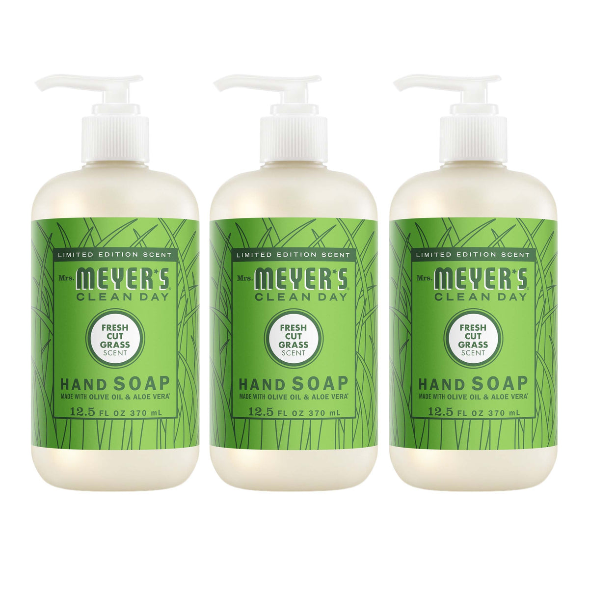 Mrs. Meyer's Fresh Cut Grass Liquid Hand Soap 3-count Bundle 