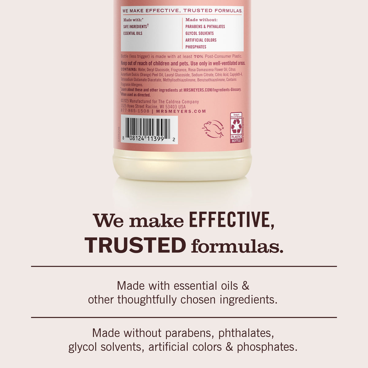 Mrs. Meyer's Rose Multi-Surface Everyday Cleaner 3-count Bundle