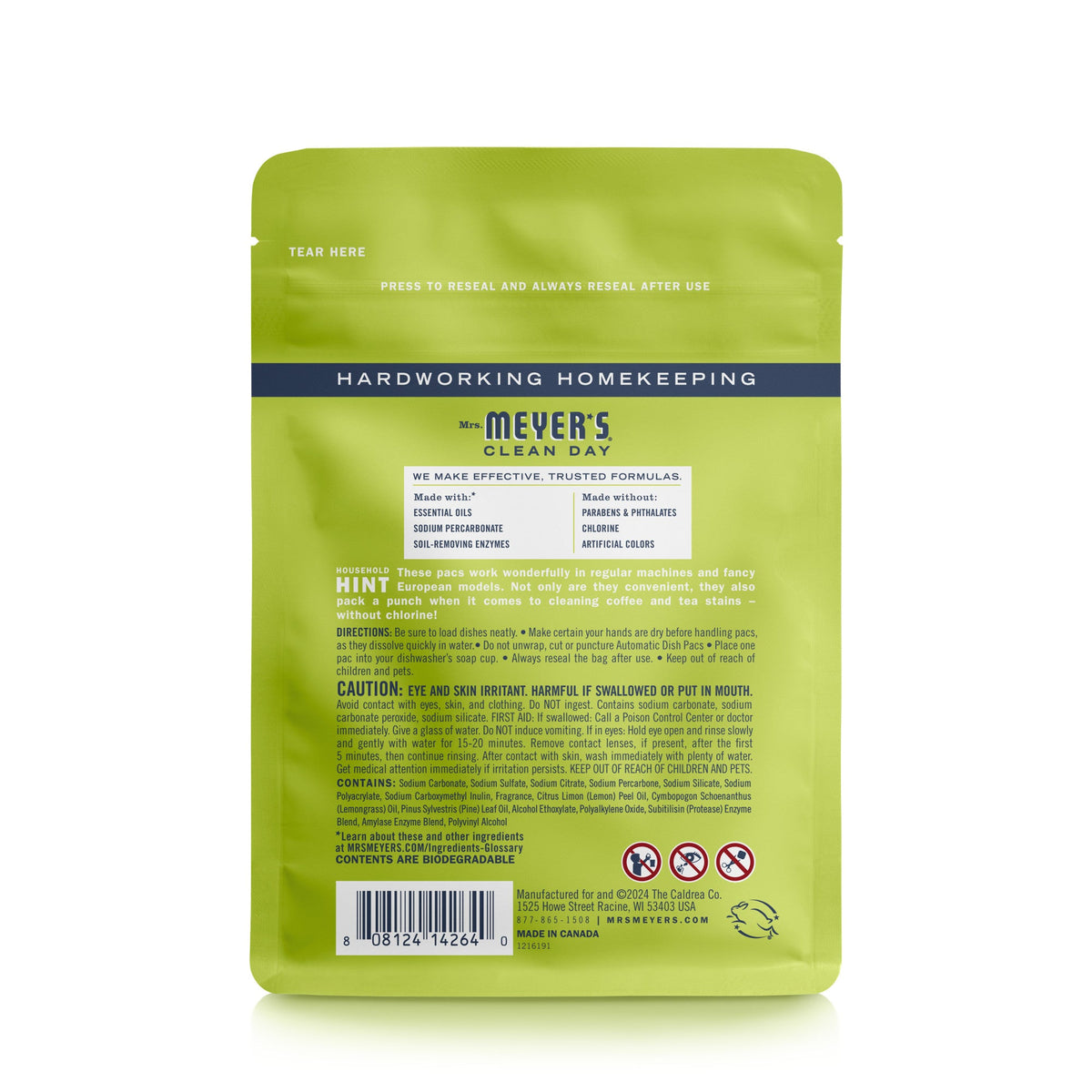 Mrs. Meyer's Lemon Verbena Automatic Dish Packs