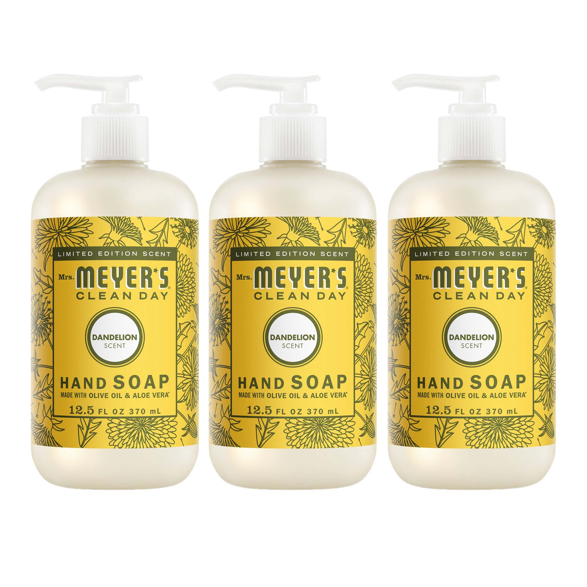 Mrs. Meyer's Dandelion Liquid Hand Soap 3-count Bundle 