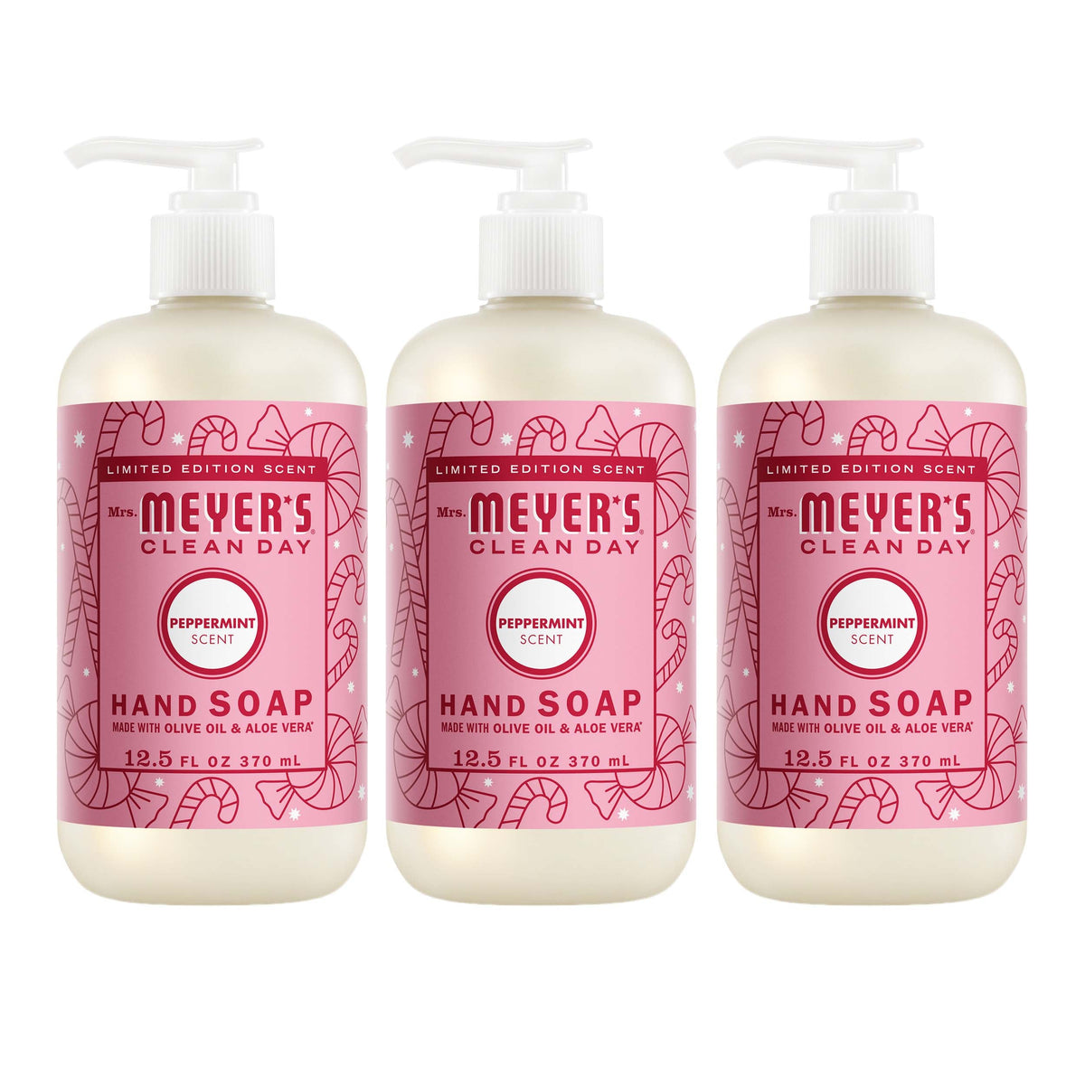 Mrs. Meyer's Peppermint Liquid Hand Soap 3-count Bundle 
